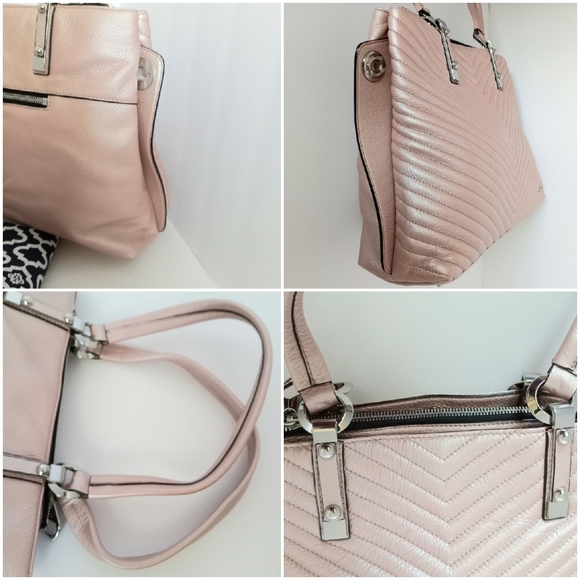 🔵 orYANY Pebble Leather Convertible Tote Bag - Metallic Pink Brand New - Picture 5 of 12